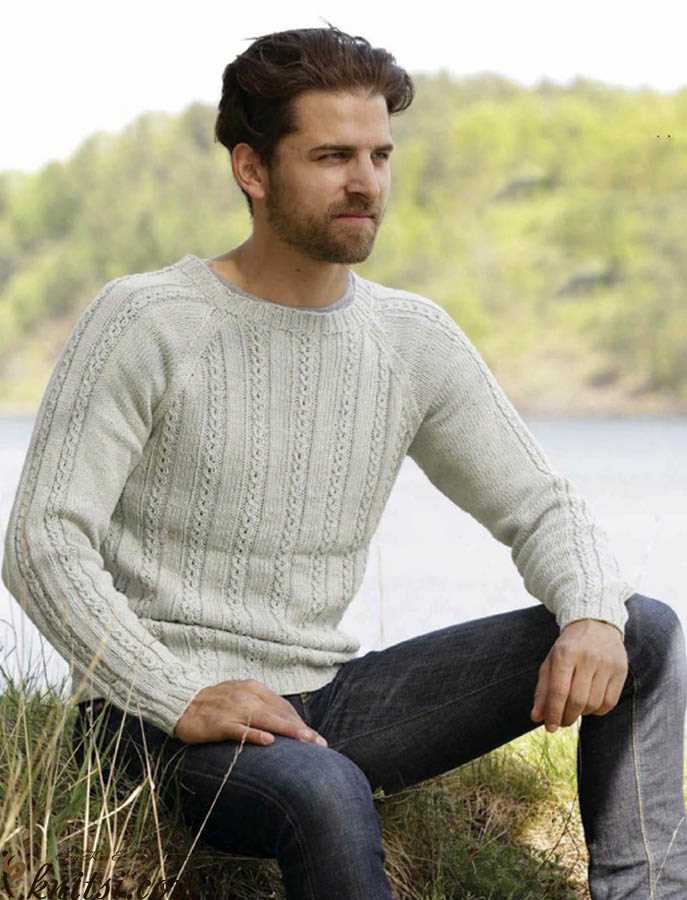 Free knitting pattern for men's raglan sweater