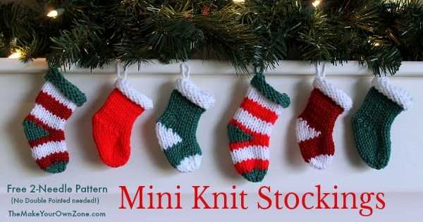 Free knitting pattern for mini christmas stocking