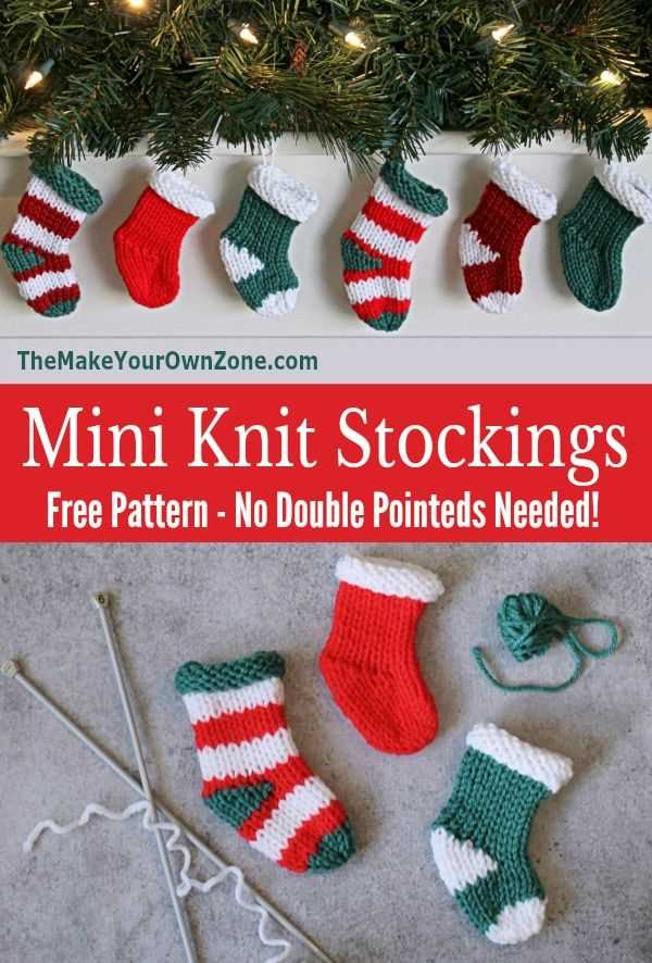 Free knitting pattern for mini christmas stocking