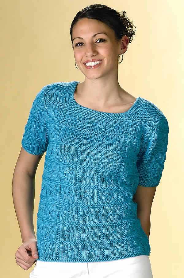 Free knitting pattern for women's short sleeve cardigan