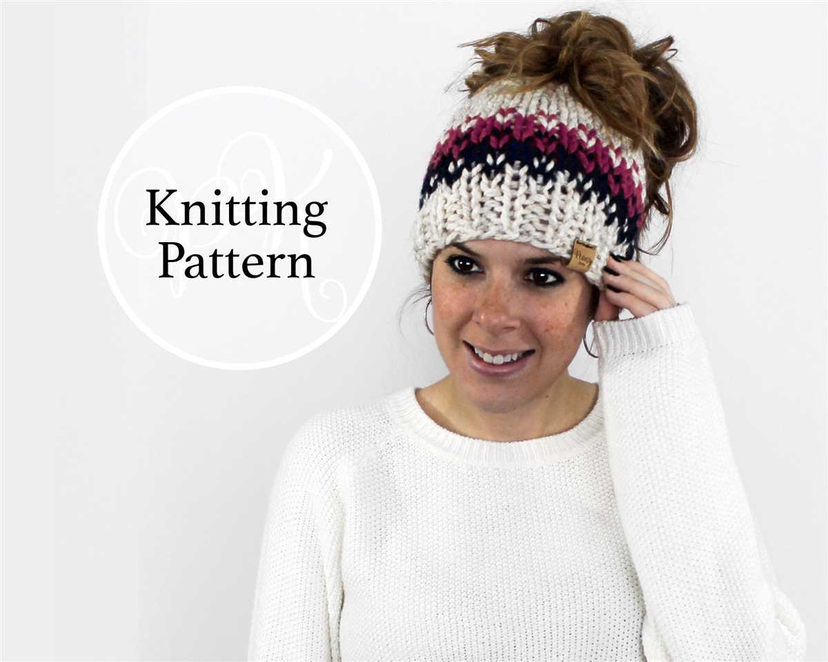 Free knitting pattern ponytail beanie