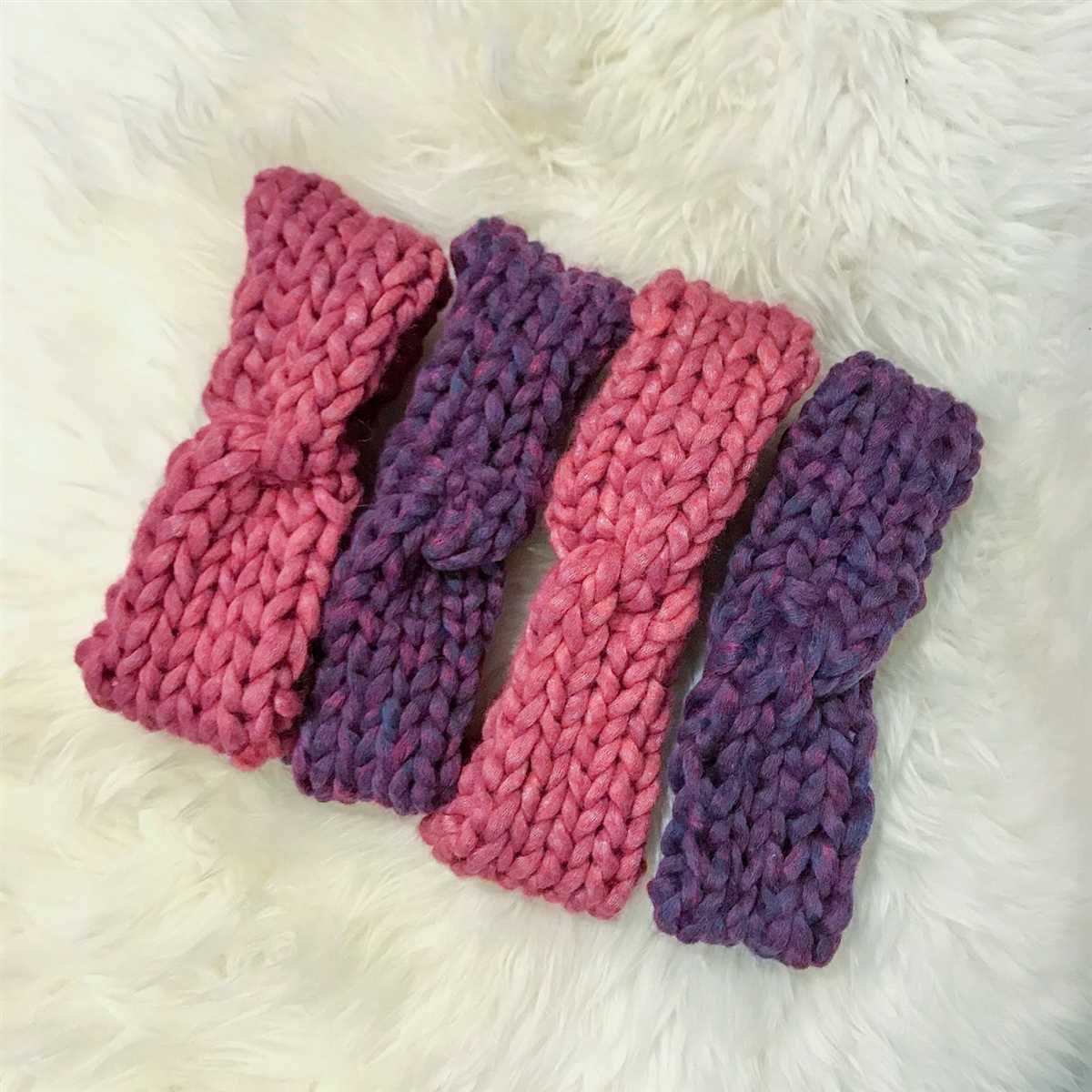 Free knitting patterns using bulky yarn