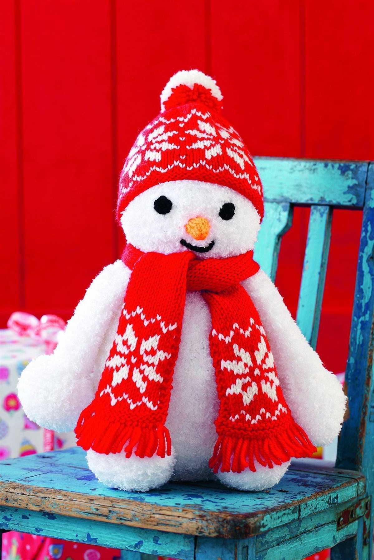 Free mini snowman knitting pattern