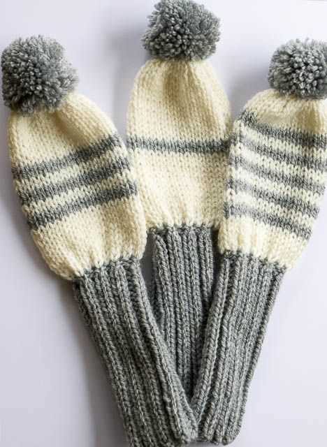 Free pattern for knitted golf club covers