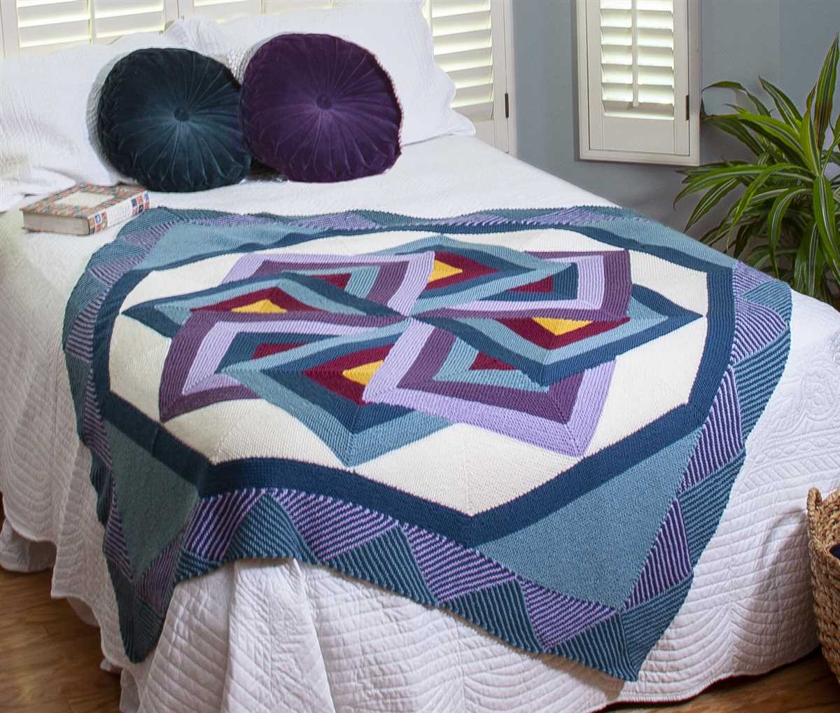 Geometric blanket knitting pattern