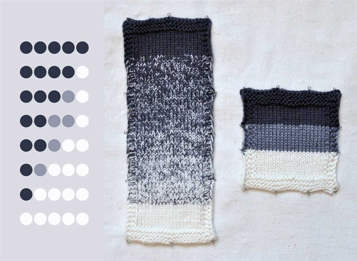 Gradient knitting patterns