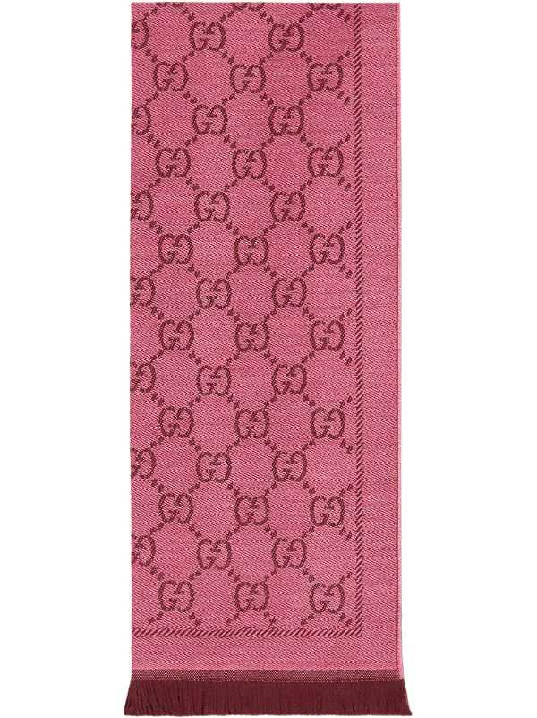 Gucci gg jacquard pattern knitted scarf