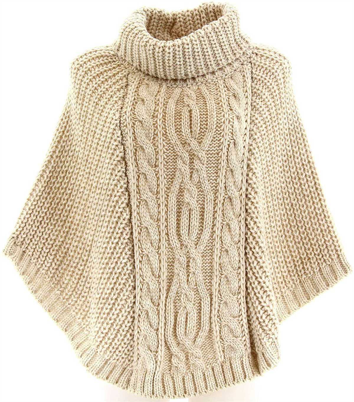 Hand knitted poncho pattern