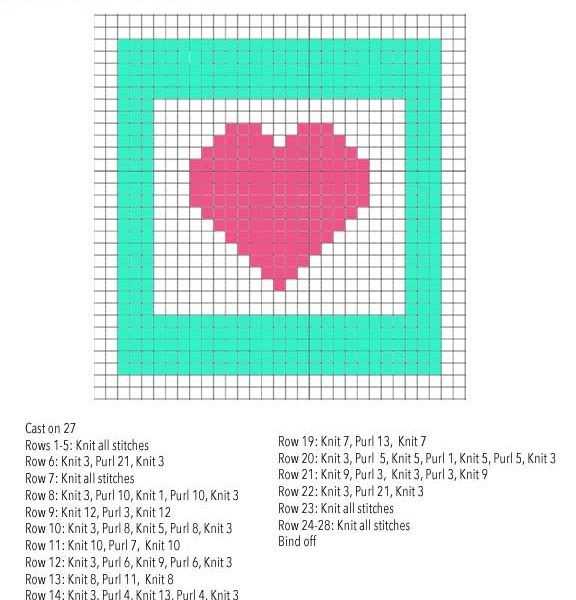 Heart shaped heart knitting pattern chart