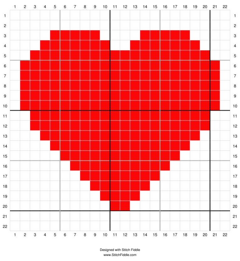 Heart shaped heart knitting pattern chart