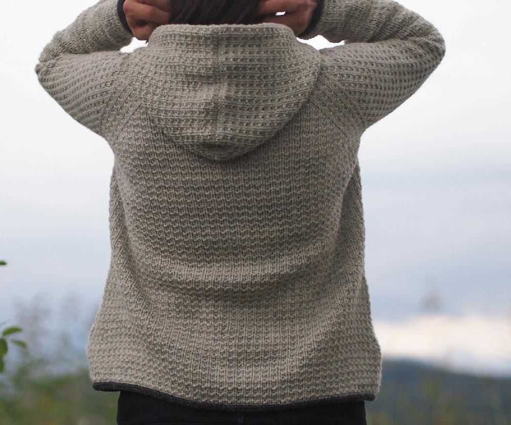 Hoodie sweater knitting pattern