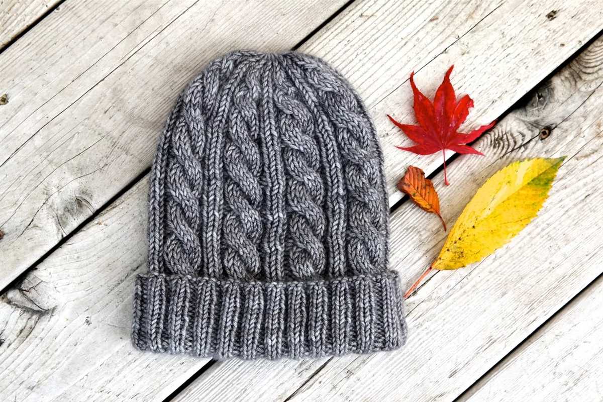 Horizontal cable knit hat pattern