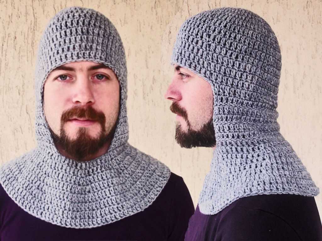 Knight helmet knitting pattern