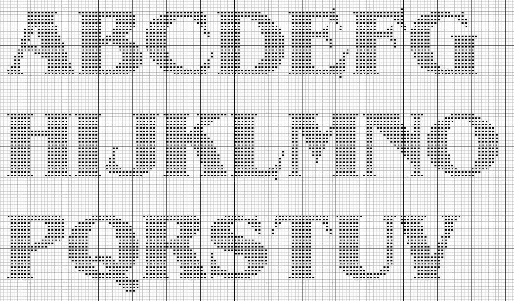 Knit alphabet pattern