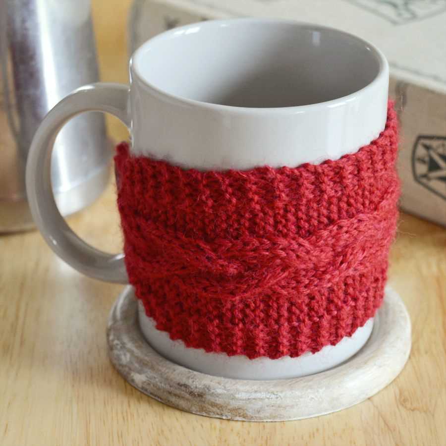 Knit cup cozy pattern