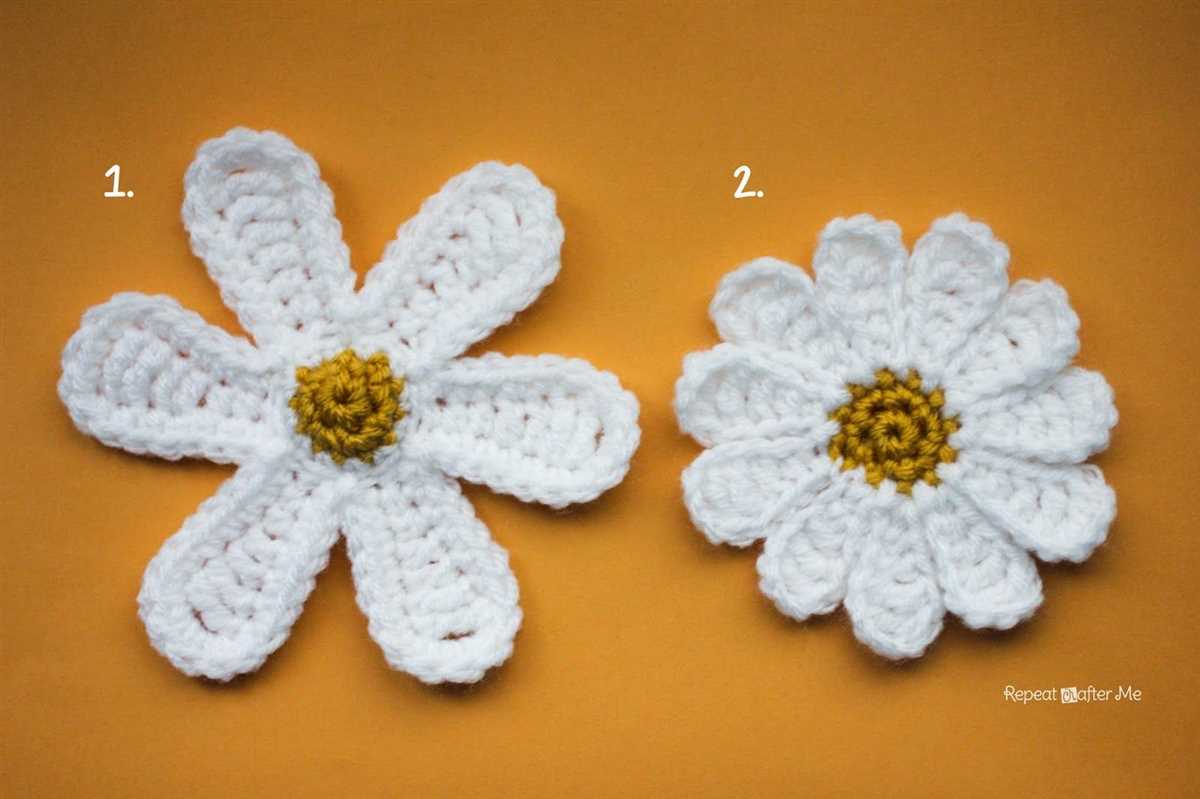 Knit daisy flower pattern