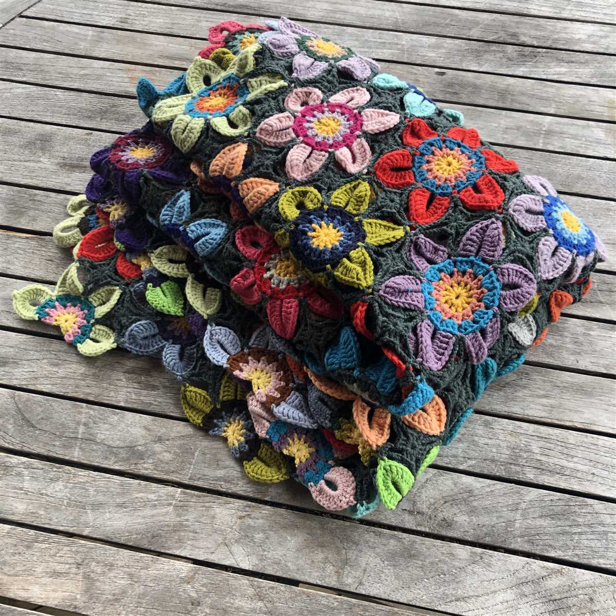 Knit flower blanket pattern