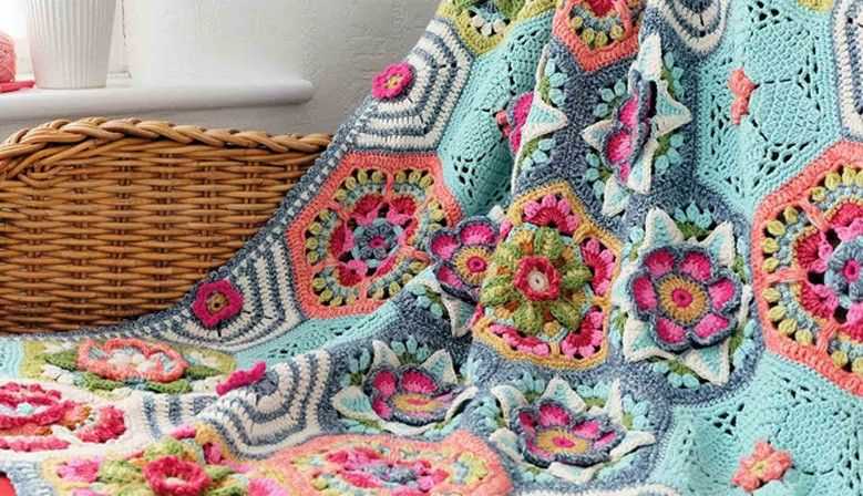 Knit flower blanket pattern