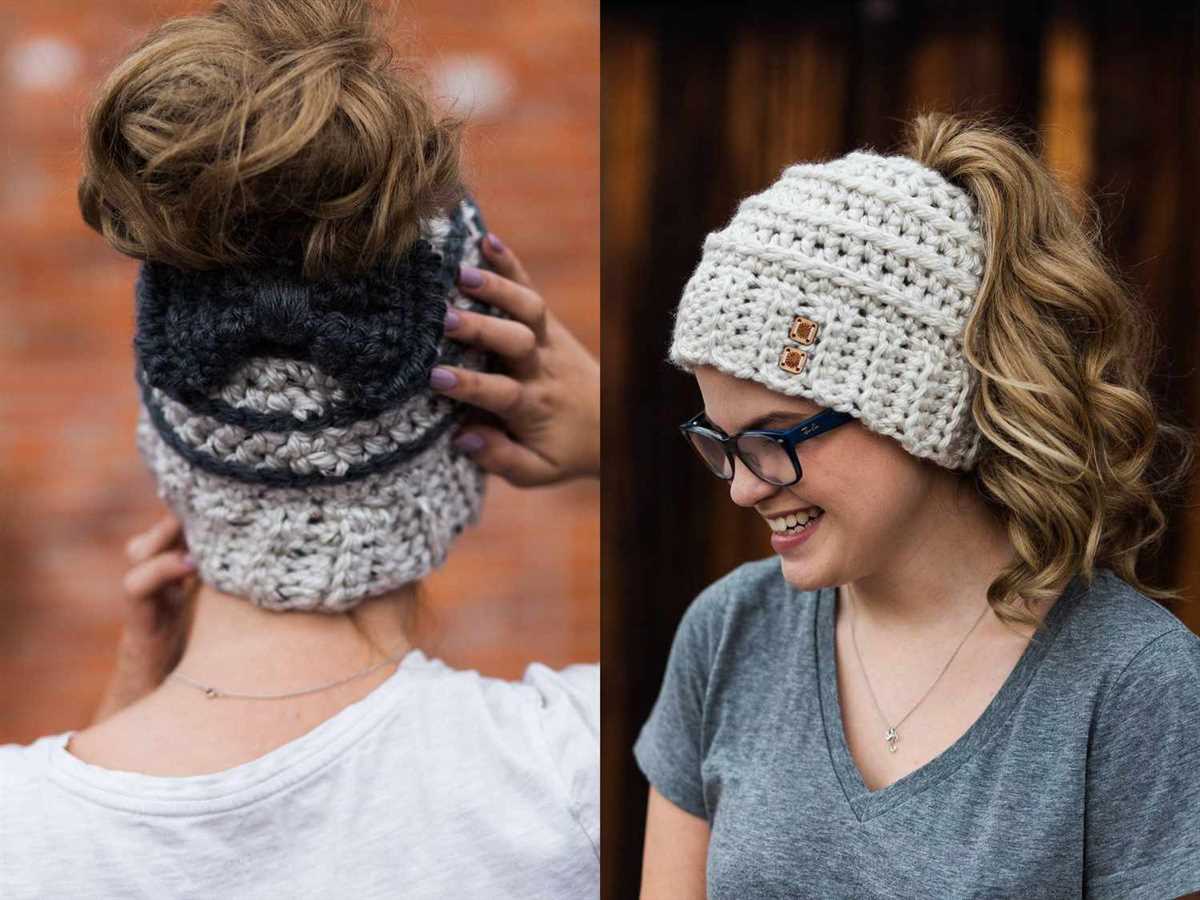 Knit hat pattern with hole for ponytail