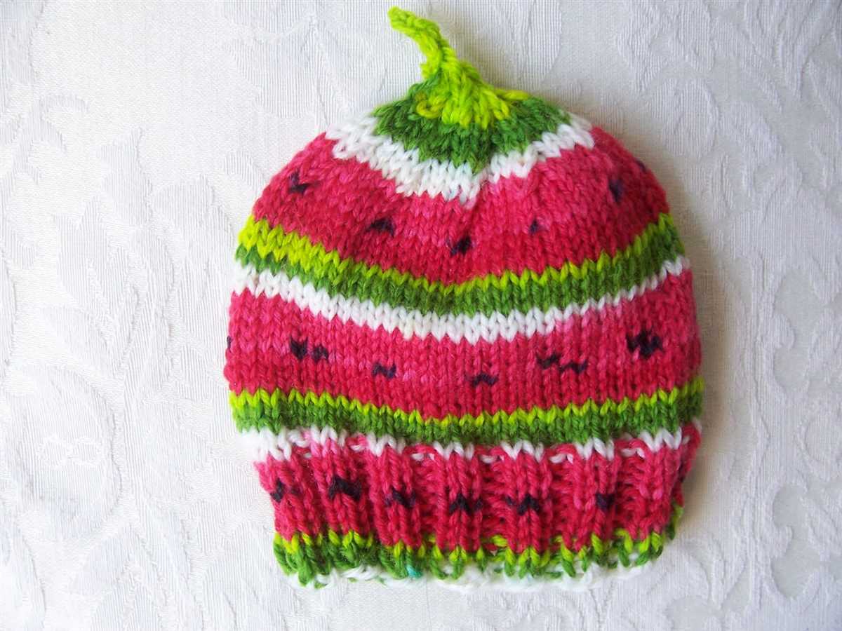 Knit hat with sock yarn pattern