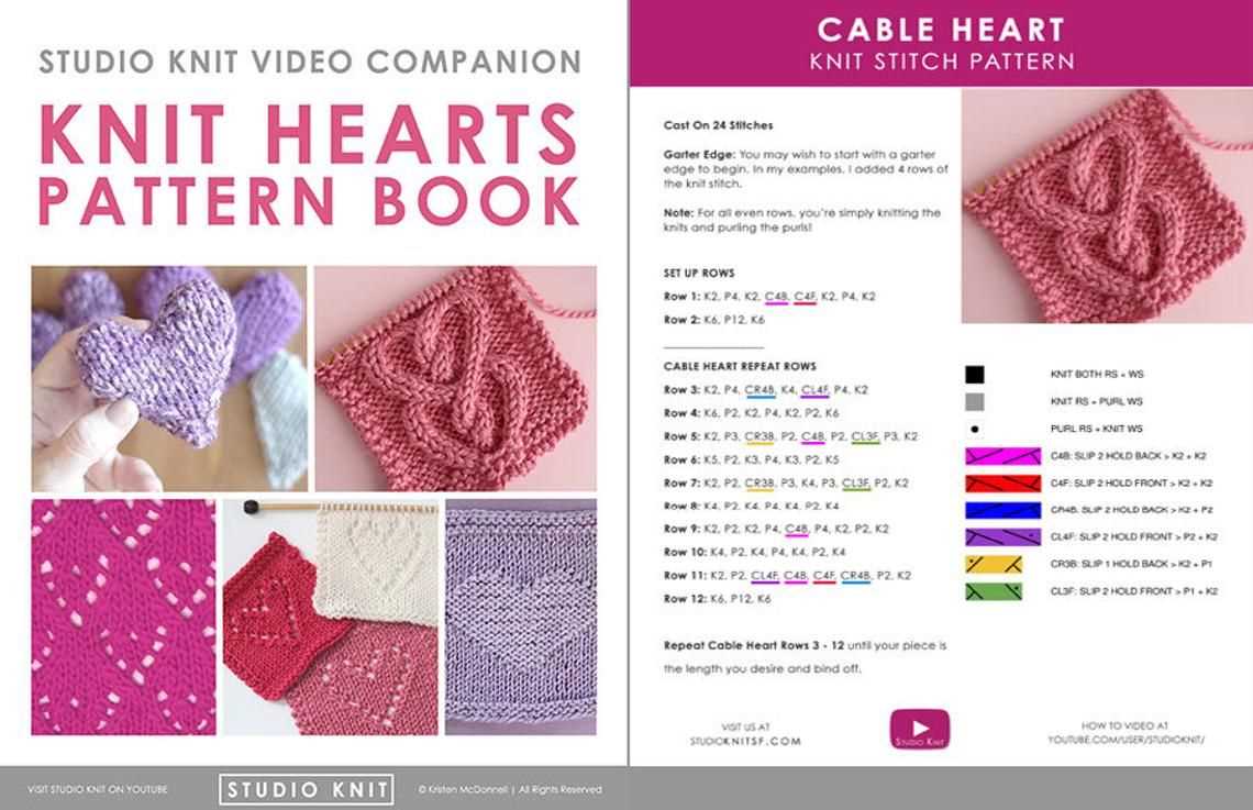 Knit heart cable pattern