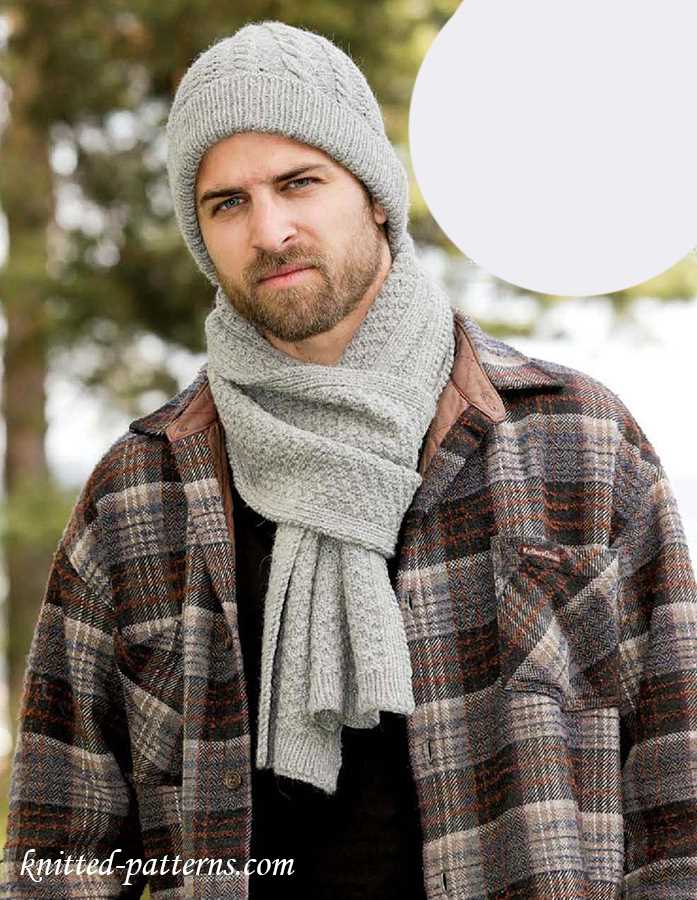 Knit mens scarf pattern