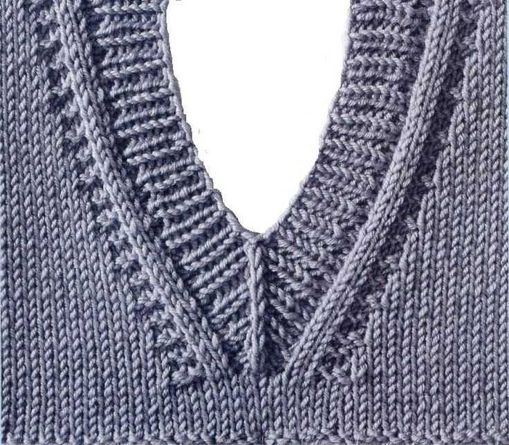 Knit patterns for vests in one piece