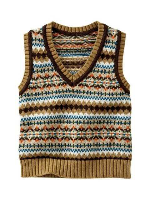 Knit patterns for vests in one piece