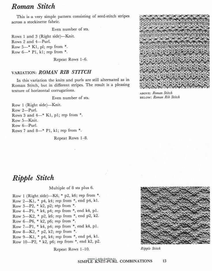 Knit ripple stitch pattern