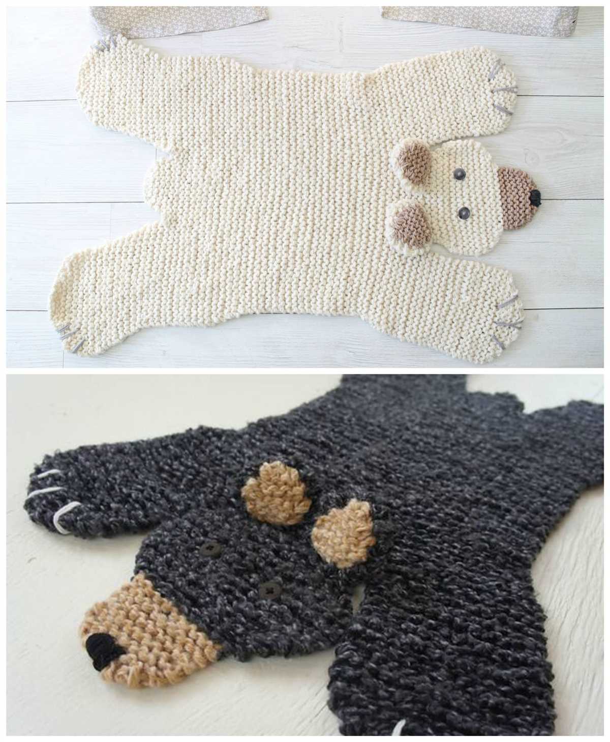 Knit bear rug pattern