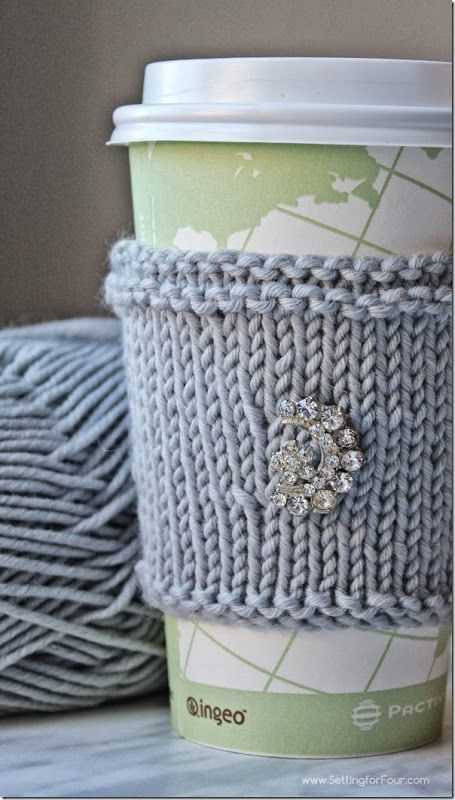 Knit cup cozy pattern