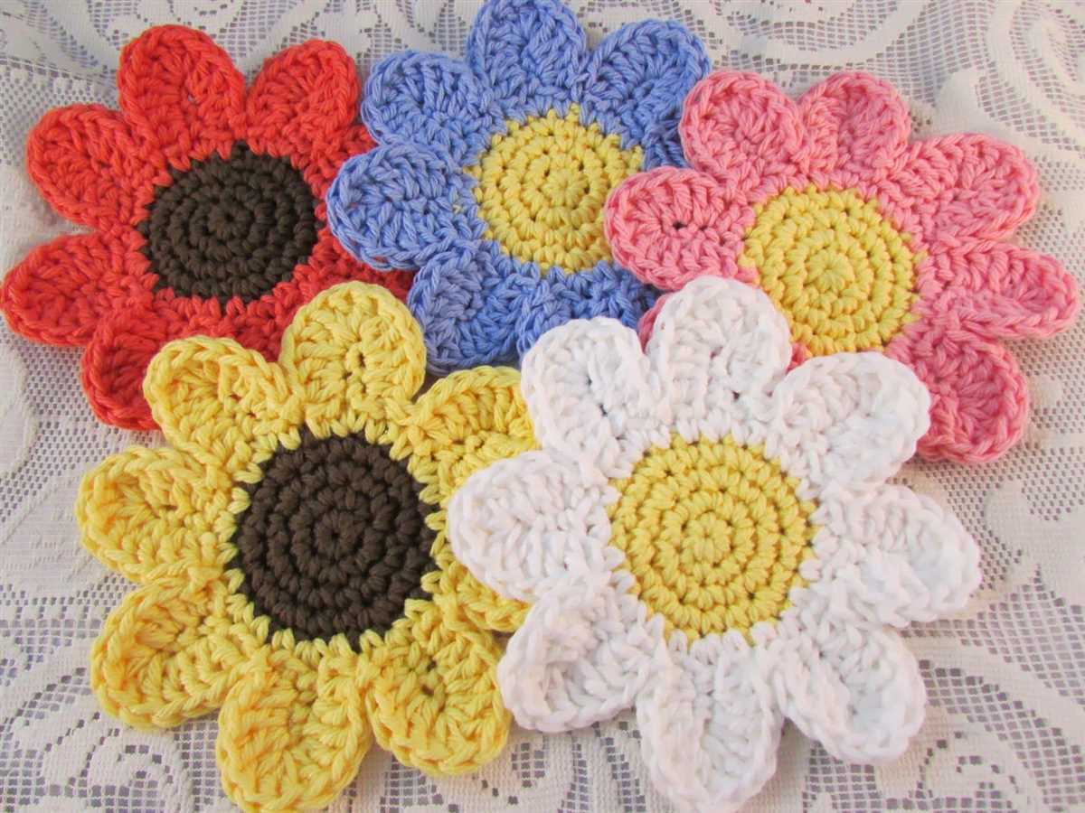 Knit daisy flower pattern