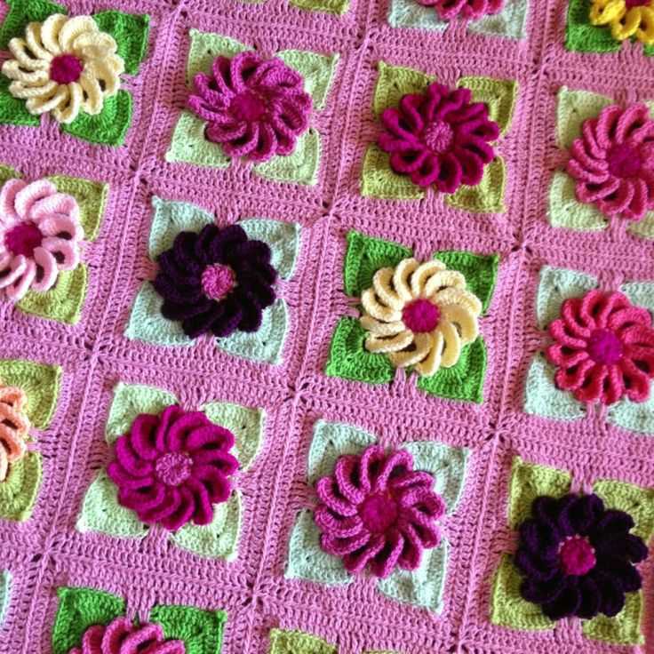 Knit flower blanket pattern