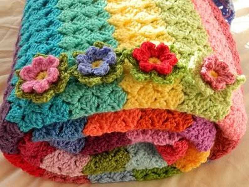 Knit flower blanket pattern