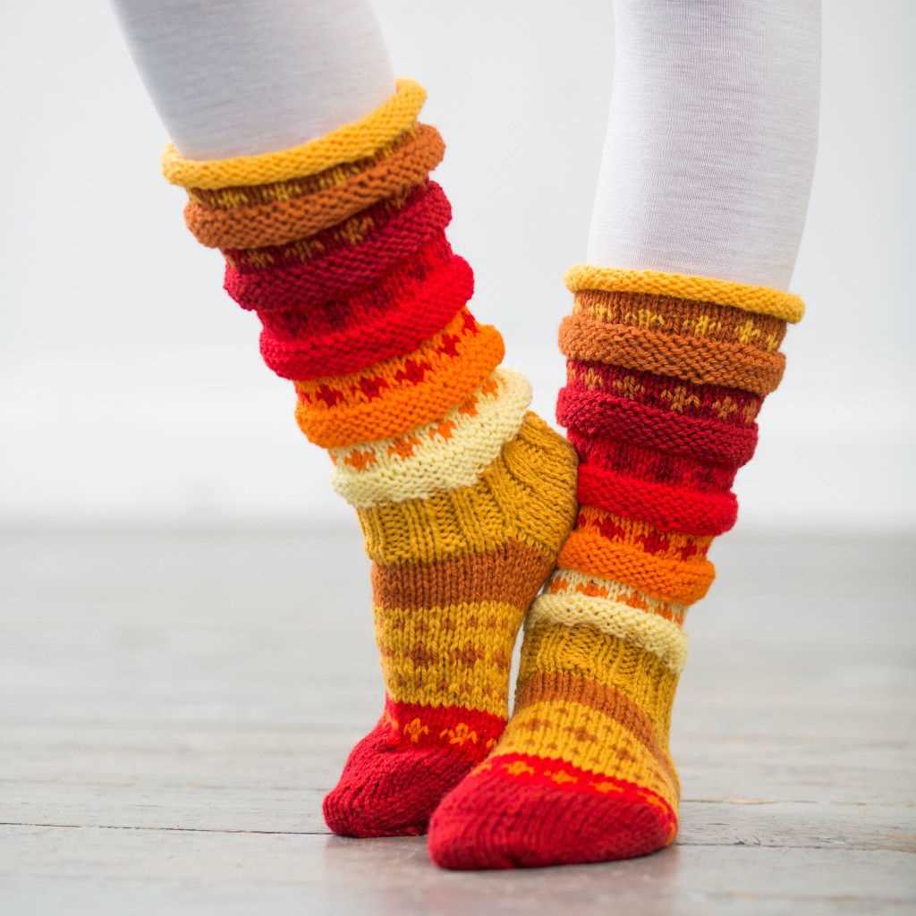 Knit fuzzy socks pattern