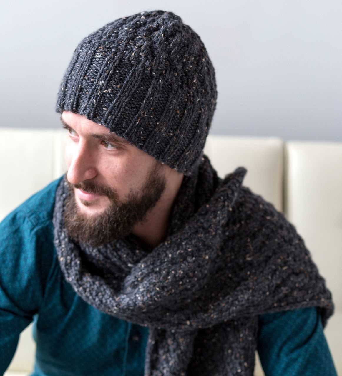 Knit mens scarf pattern