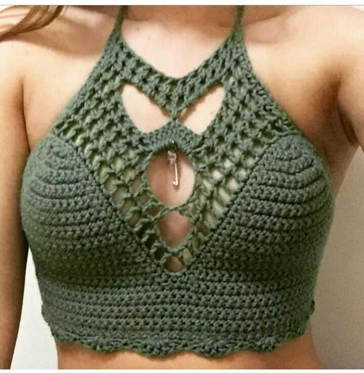 Knit pattern crop top