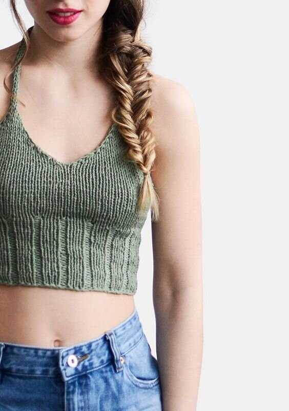 Knit pattern crop top