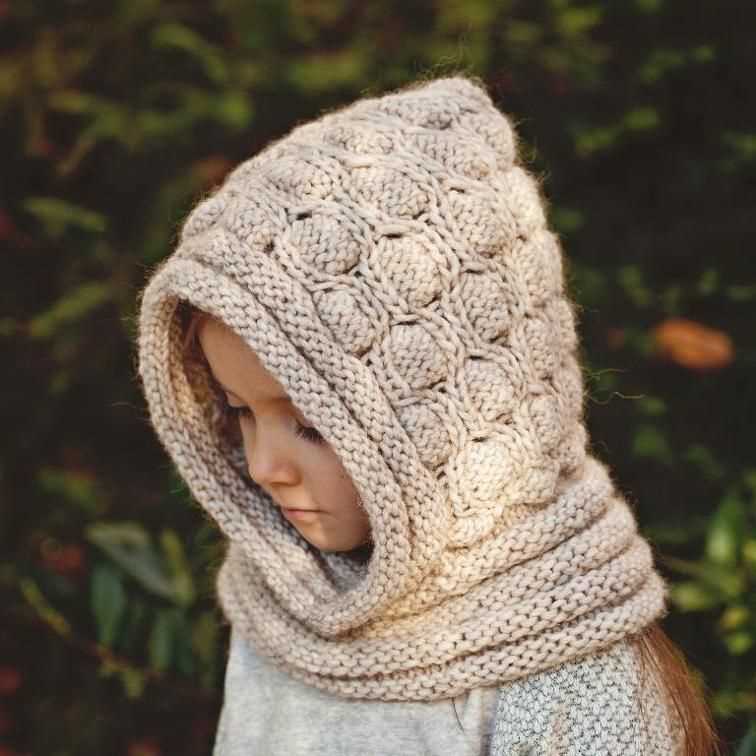 Knit pattern hood