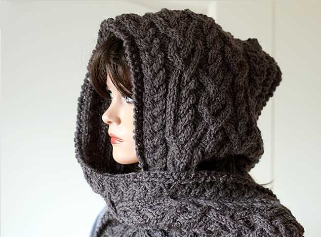 Knit pattern hood