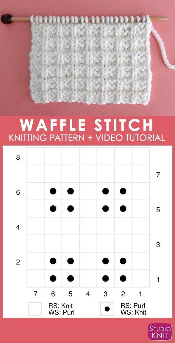 Knit waffle stitch pattern