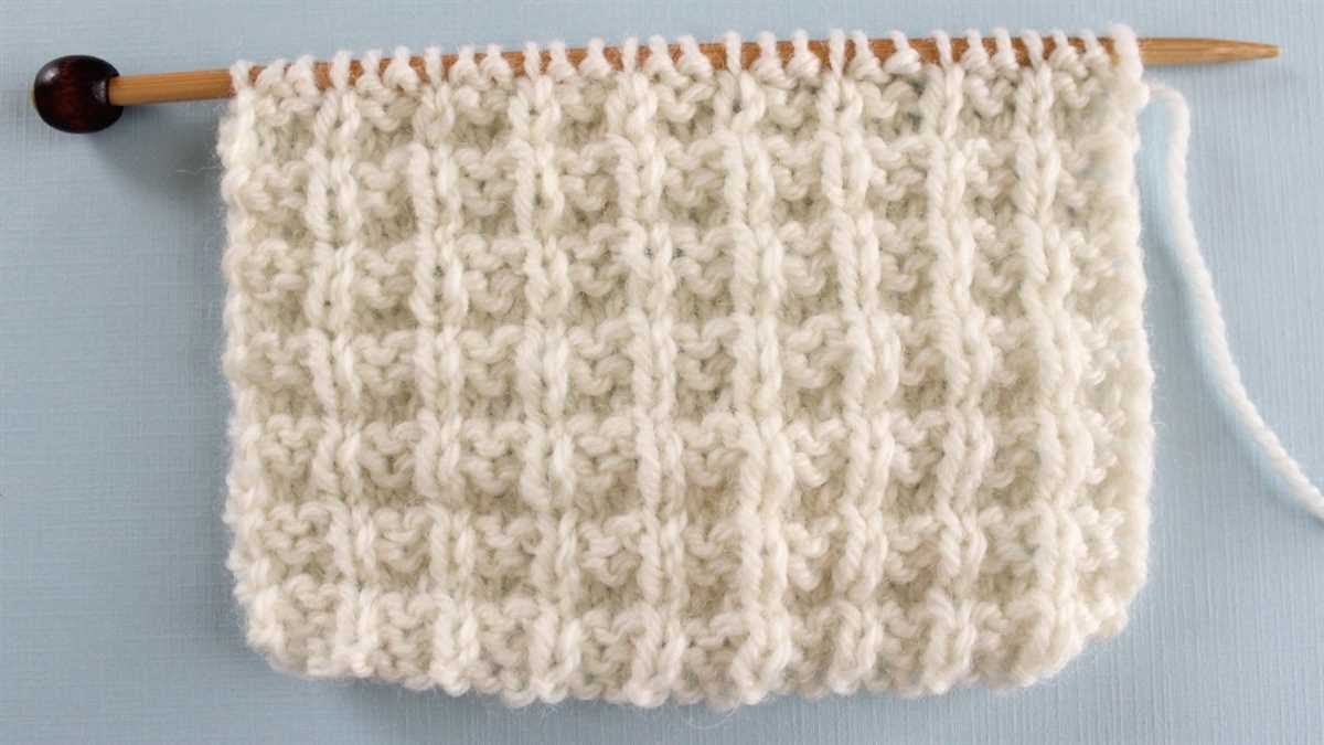 Knit waffle stitch pattern