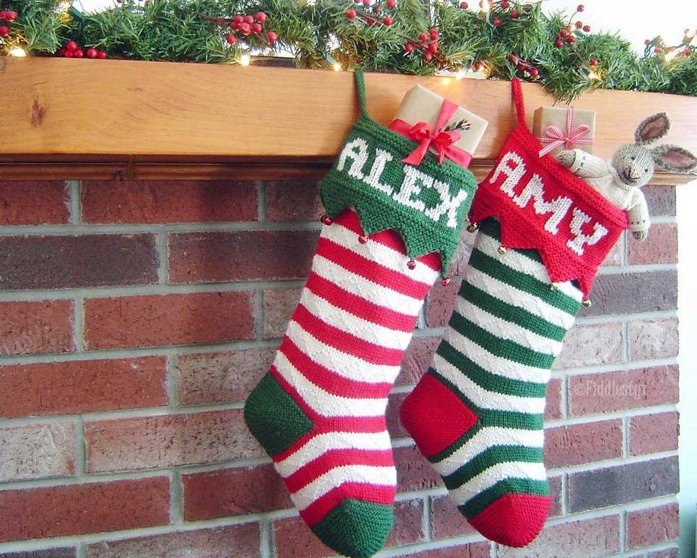 Knitted christmas stockings pattern