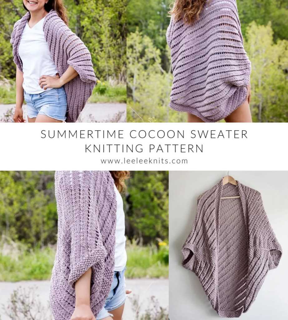 Knitted cocoon cardigan free pattern