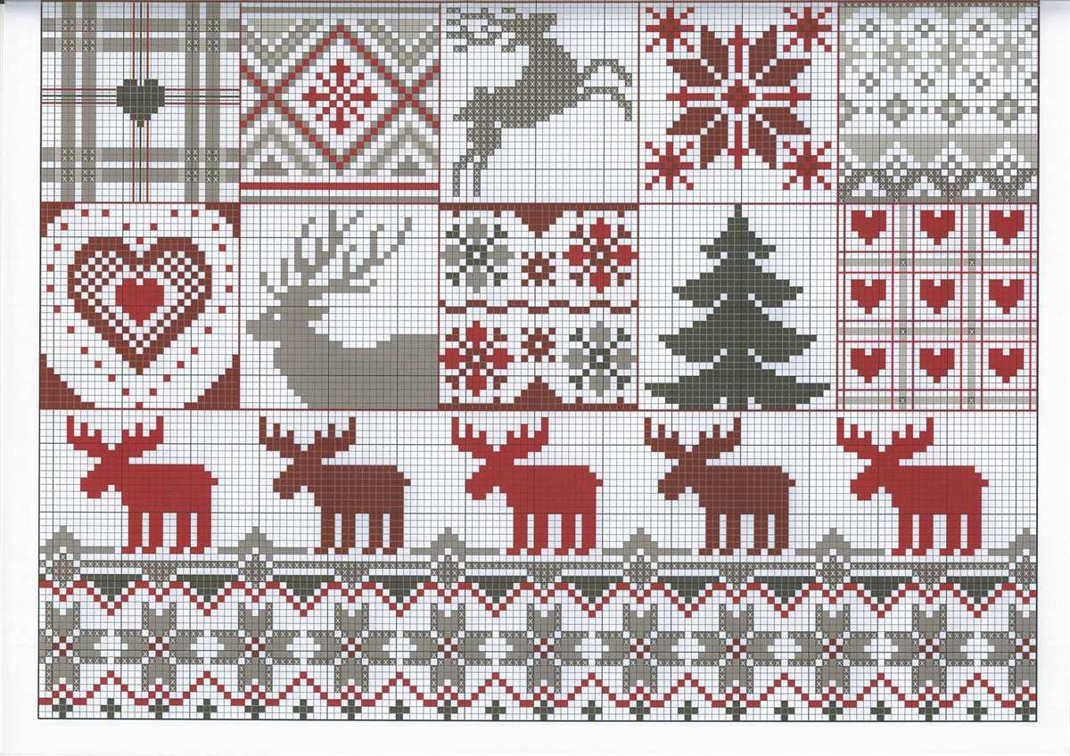 Knitted cross stitch pattern