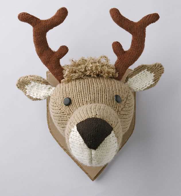 Knitted deer head pattern