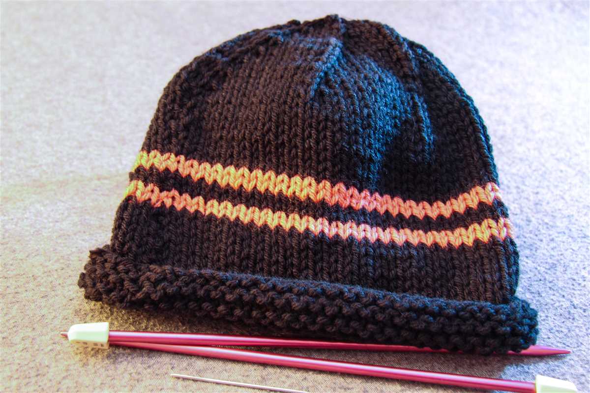 Knitted hat patterns straight needles