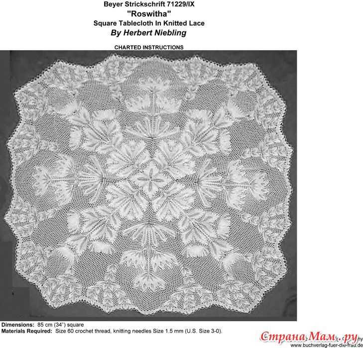 Knitted lace tablecloth patterns