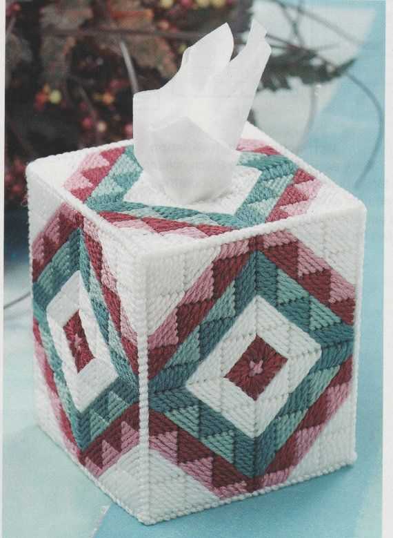 Knitted lace tissue box cover pattern