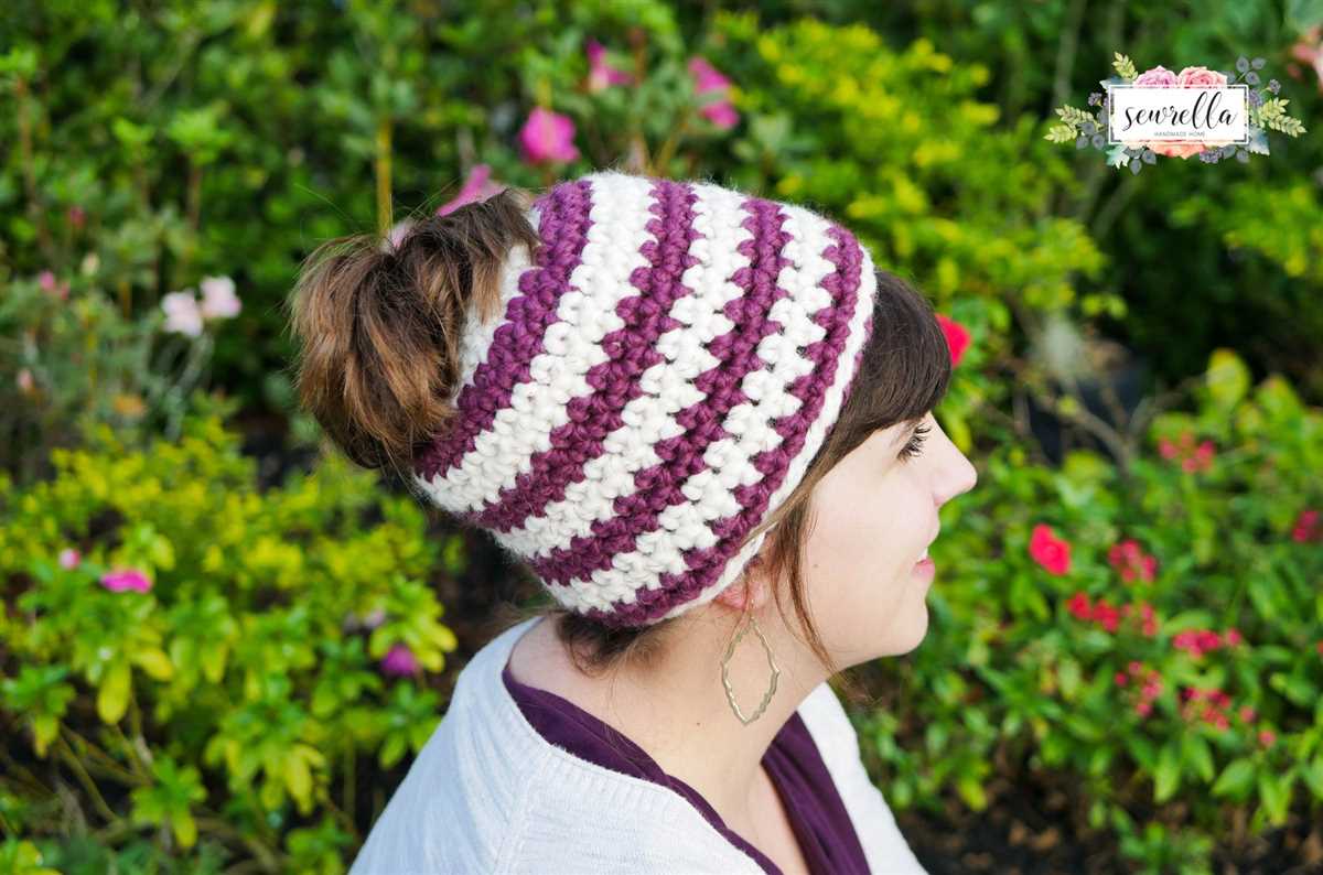 Knitted ponytail hat pattern free